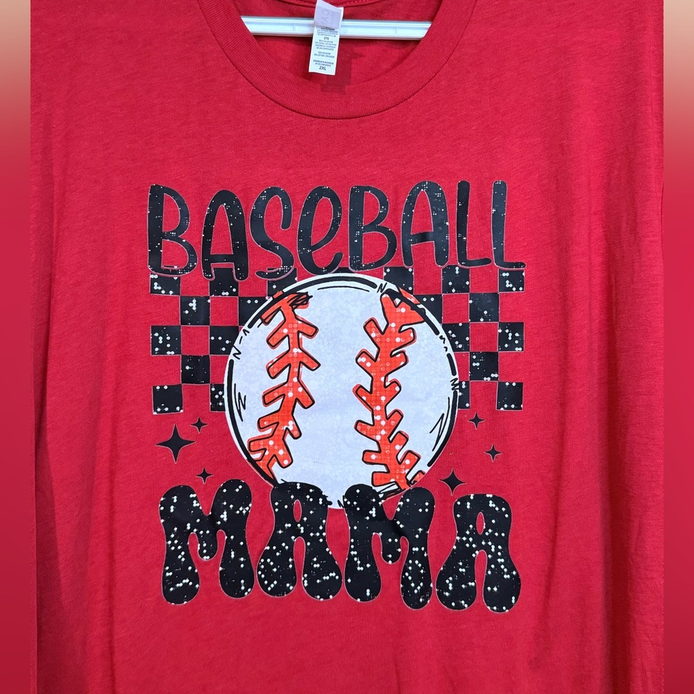Red Baseball Mama Kids T-Shirt